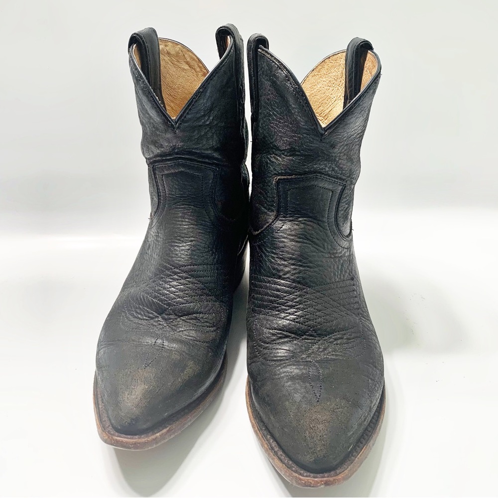 Frye “Billy” Short Boots Cowboy Cowgirl Western 77815 - in Black Size 7.5